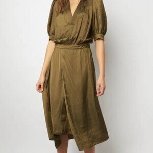 Zadig & Voltaire - Ralia Satin Green Midi Dress